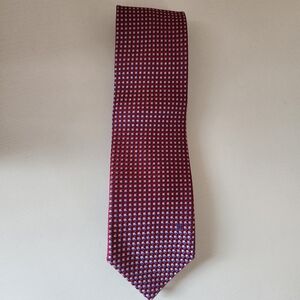 Mens Shiny Red And Blue Tie